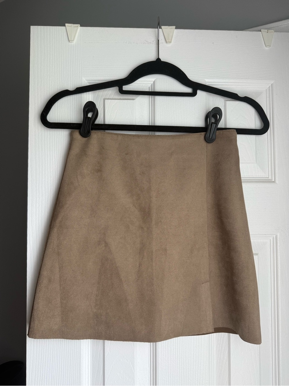 Tan Suede A-Line Skirt